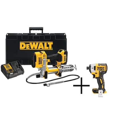 20-Volt MAX XR Lithium-Ion Cordless Grease Gun Kit with Free Impact Driver