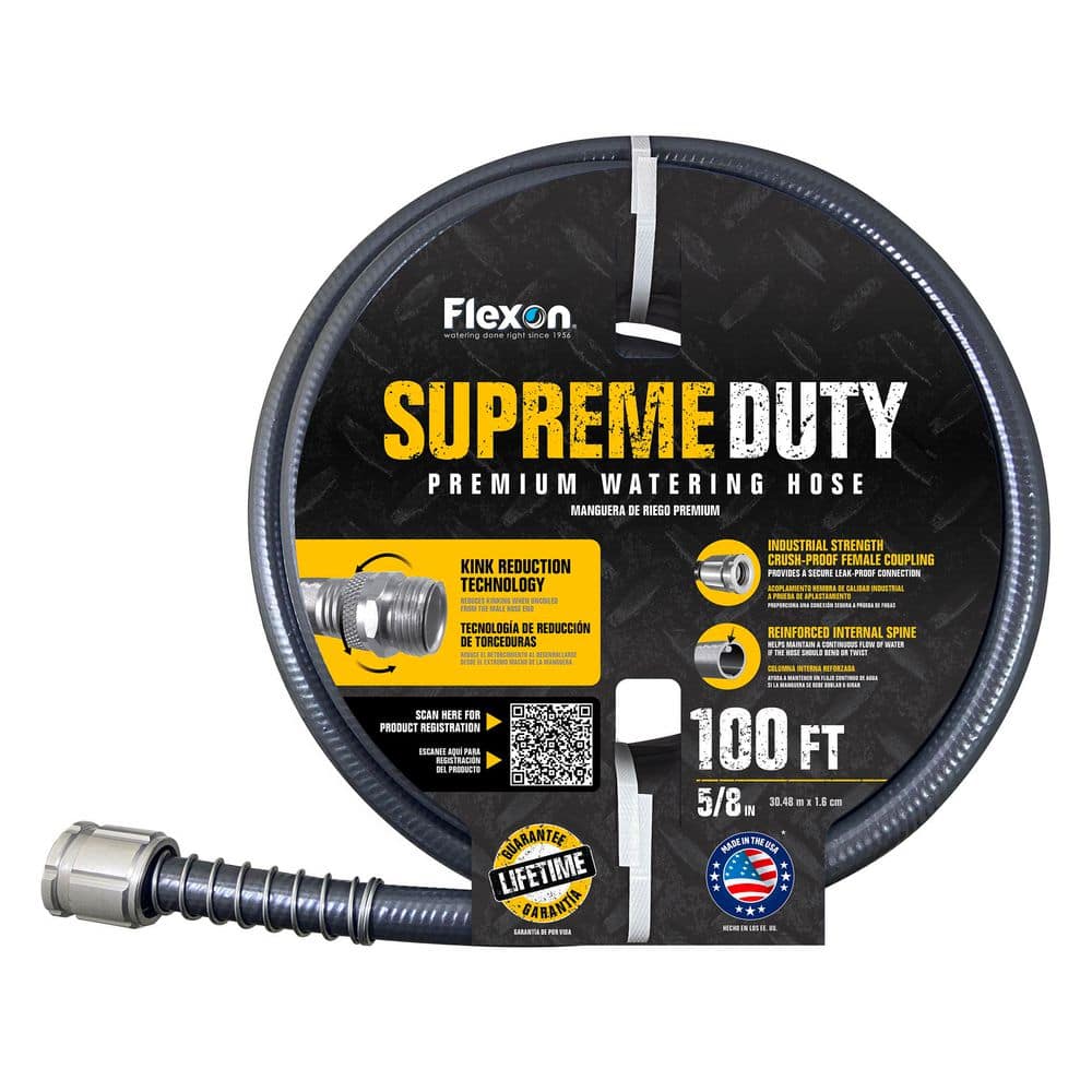 Flexon Supreme Duty 5/8 in. Dia x 100 ft. Contractor Grade Water Hose ...