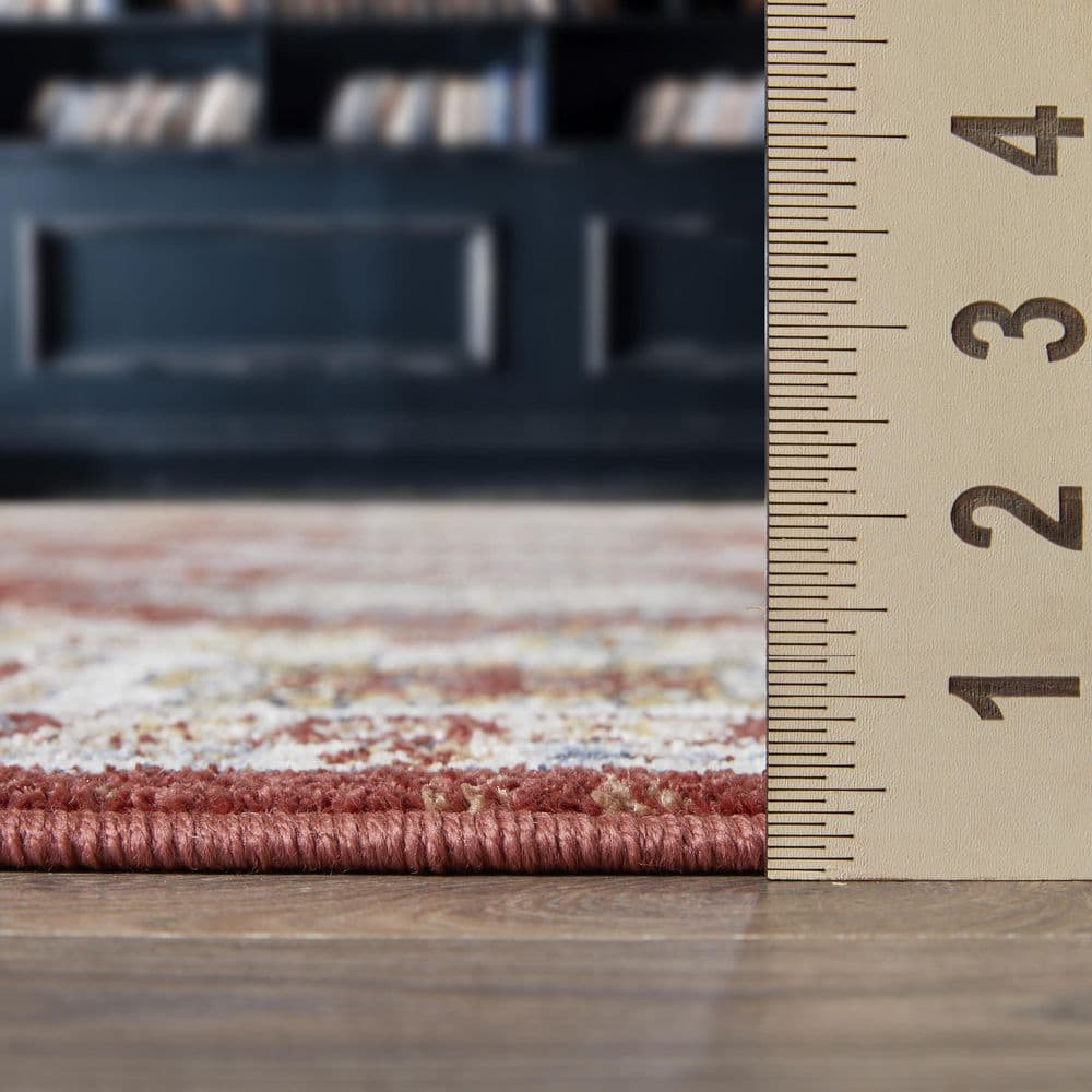 Alsbrooke Delary 4' x 6' Orange Patchwork Area Rug