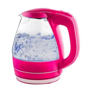 Illuminated 6.5-Cup Fuschia Electric Kettle with Filter, Fast Heating and Auto-Shut Off