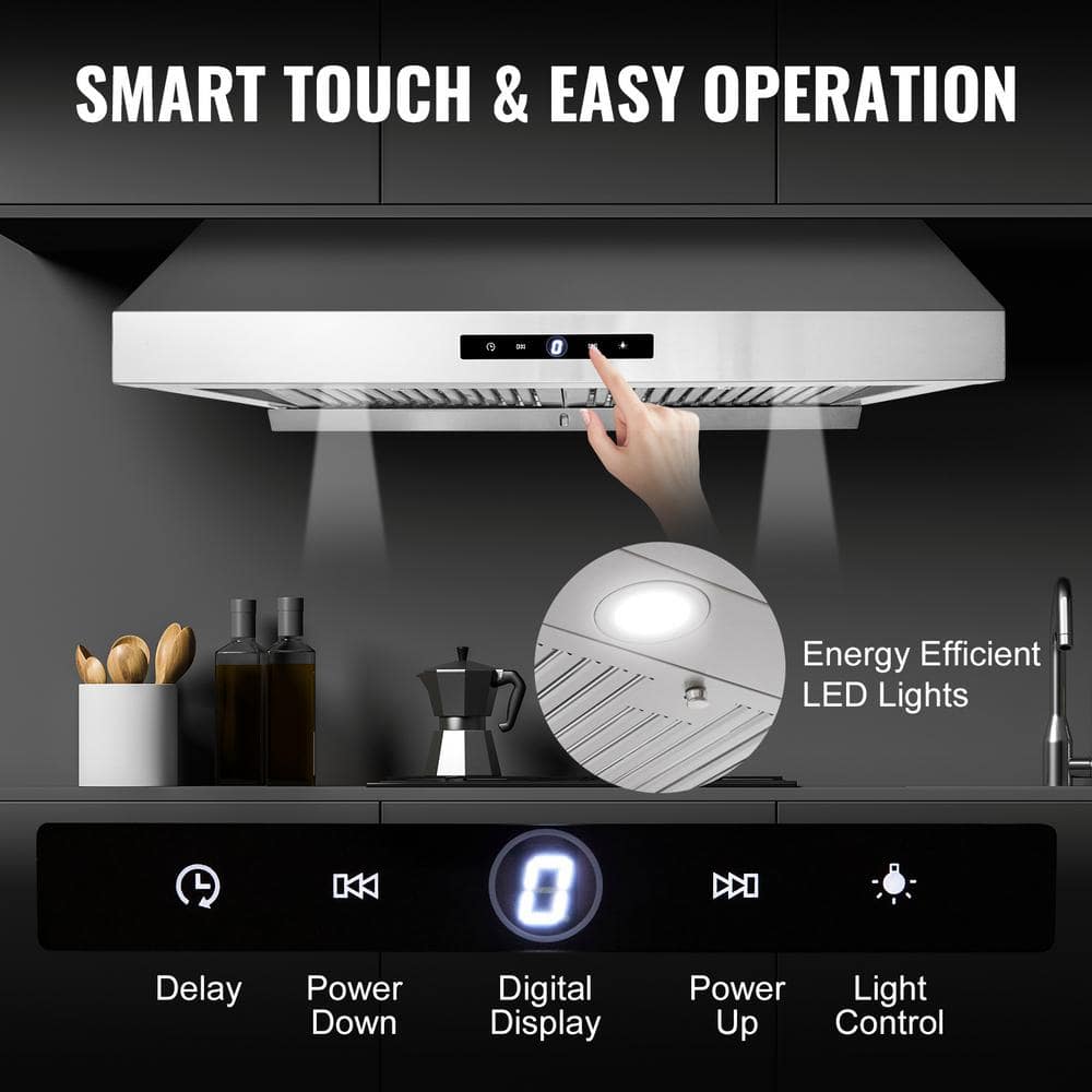 30" Stainless Steel Under Cabinet Range Hood with Charcoal Filter