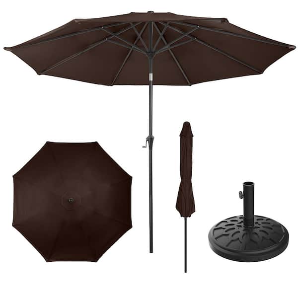 9 vinyl patio umbrella Villacera 9-Foot Outdoor Patio Umbrella with Base