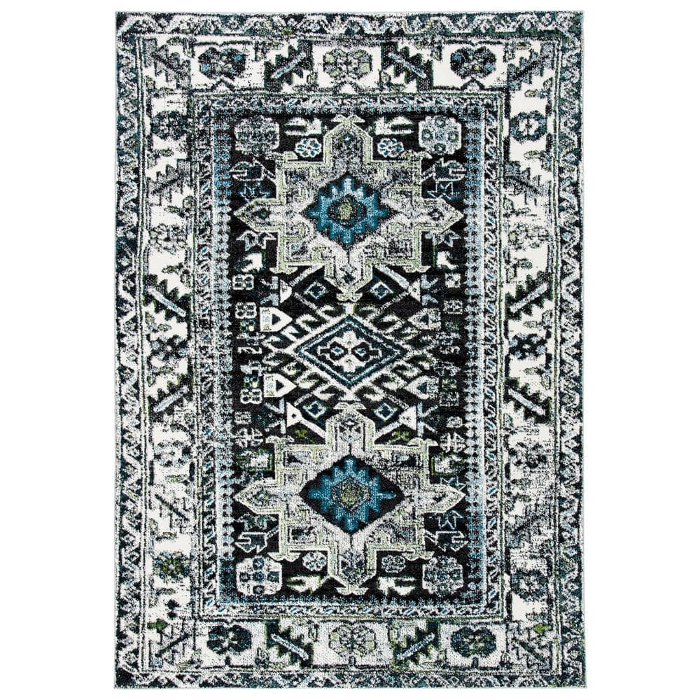 Vintage Hamadan Dark Gray/Ivory 5 ft. x 8 ft. Floral Border Area Rug price history on PriceWatchPro