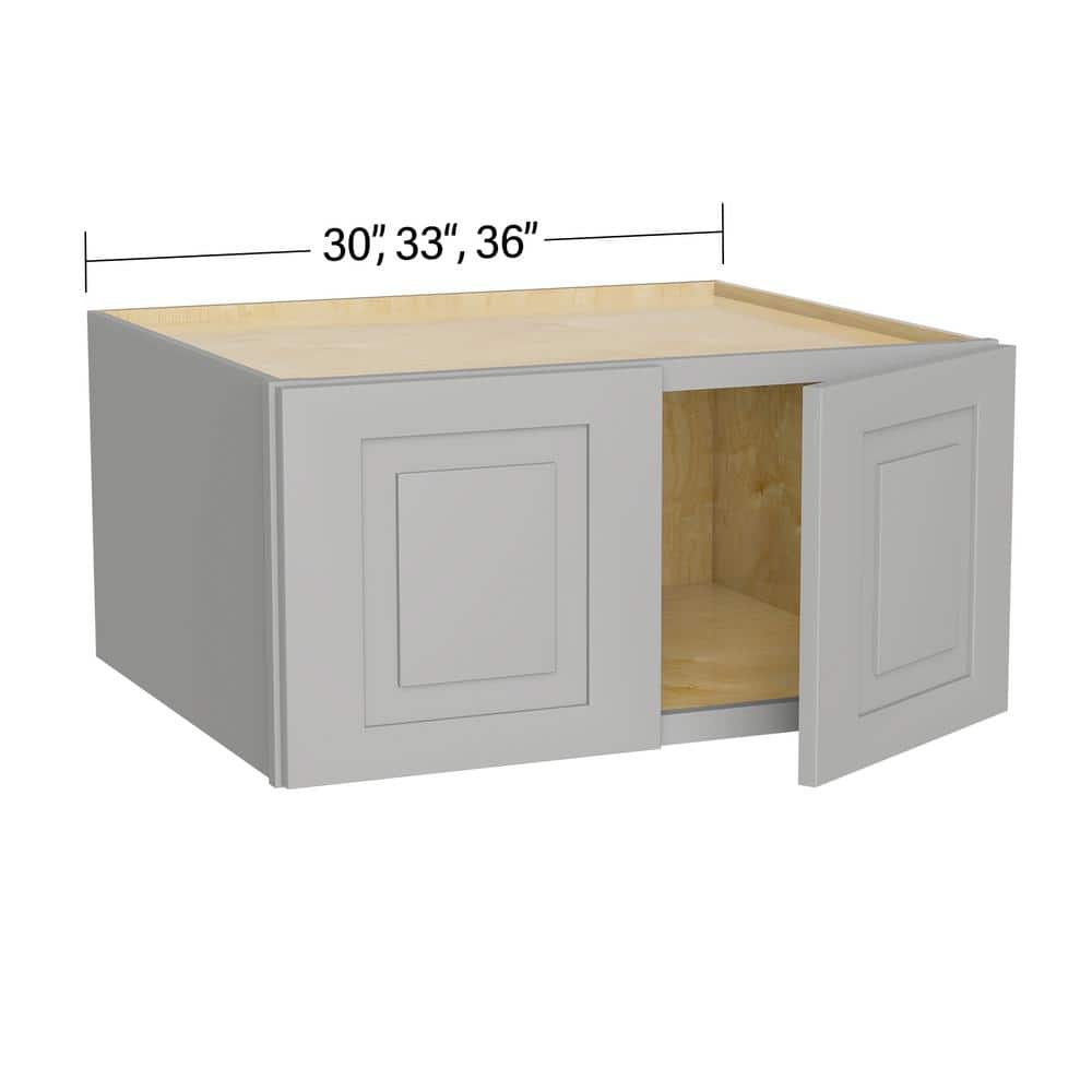 Grayson 30 in. W x 24 in. D x 15 in. H Assembled Plywood Wall Bridge Kitchen Cabinet in Pearl Gray with Soft Close price history on PriceWatchPro