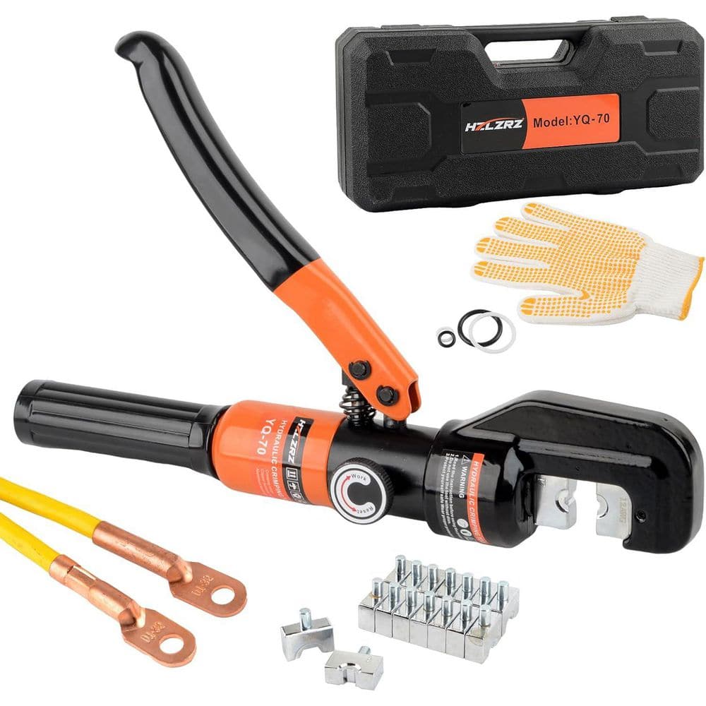 Hydraulic Crimping Tool Kit with 9 Pairs of Dies for 12AWG-2/0AWG Cable Terminal Battery Crimper price history on PriceWatchPro