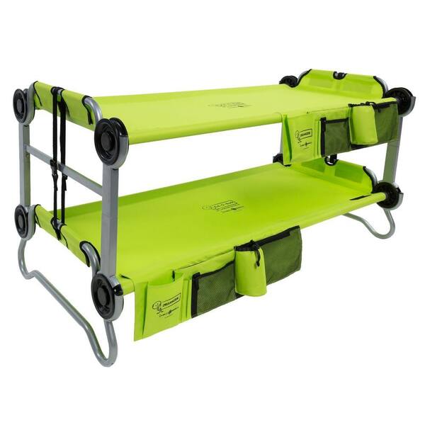 Disc-O-Bed Kid-O-Bunk 65 in. Lime Green Bunk Beds with Organizers
