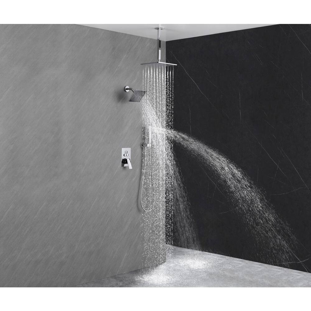 Luxury Single Handle 2-Spray Shower Faucet 1.8 GPM with High-Pressure Shower and Push Button Diverter in Chrome price history on PriceWatchPro