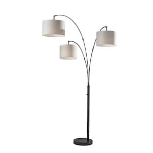 Bowery 82 in. Black 3-Arm Arc Lamp