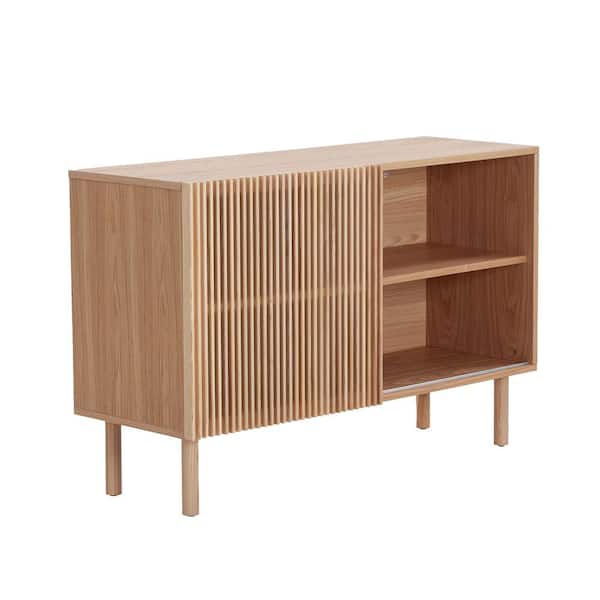 Unbranded 48.40 in. W x 17.60 in. D x 31.20 in. H Walnut Brown Linen Cabinet, Anti-Topple Design, and Large Countertop
