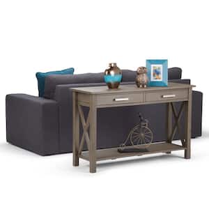 Kitchener Solid Wood 47 in. Wide Contemporary Rectangle Console Sofa Table in Farmhouse Grey