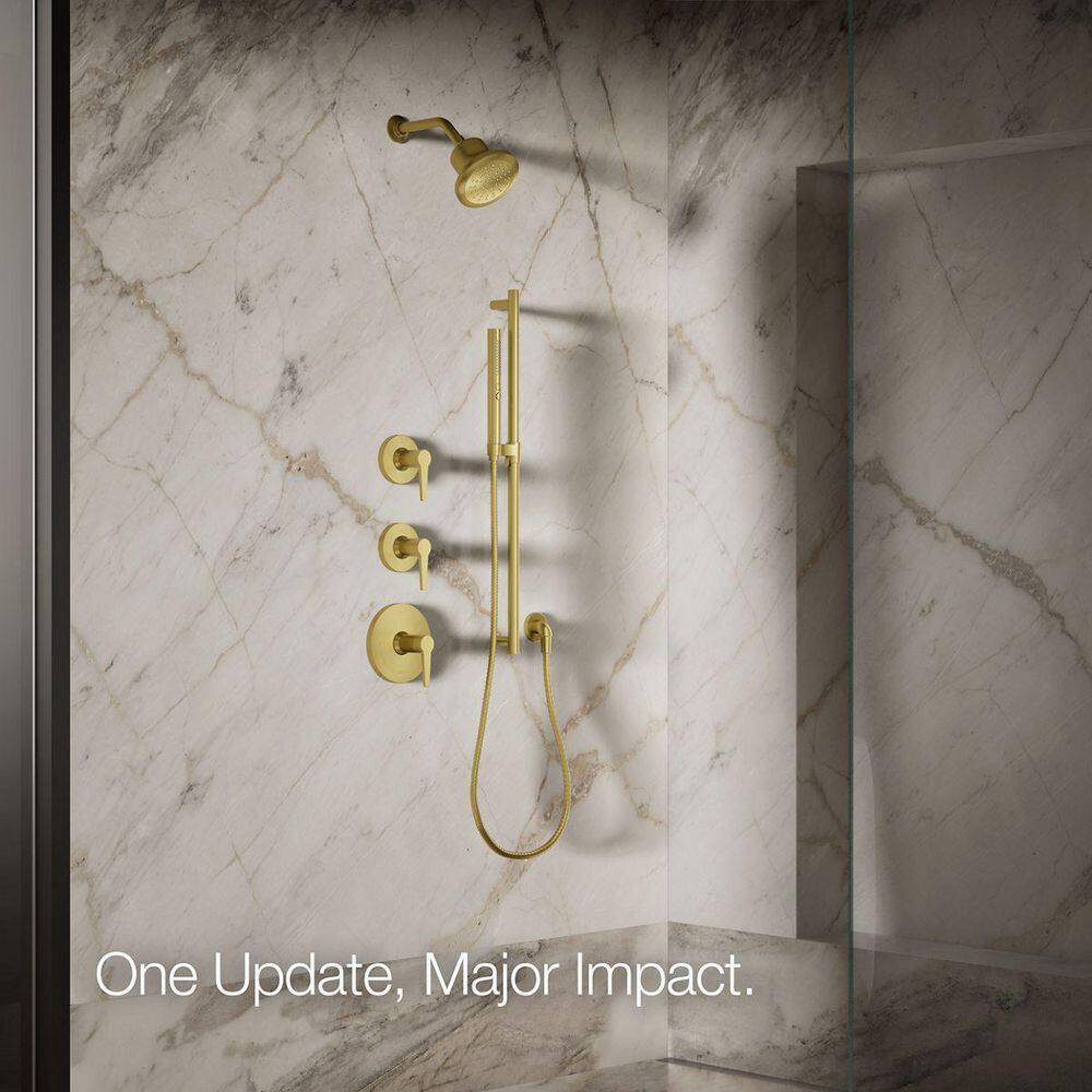 Vibrant Brushed Brass Wall Mounted Filtered Showerhead