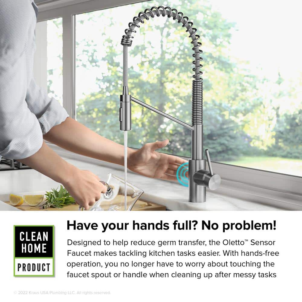 Stainless Steel Touchless Sensor Commercial Pull-Down Kitchen Faucet