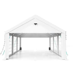 20 ft. x 20 ft. Outdoor Heavy Duty Canopy Tent, Patio Waterproof Camping Gazebo Shelter with Removable Sidewalls, White