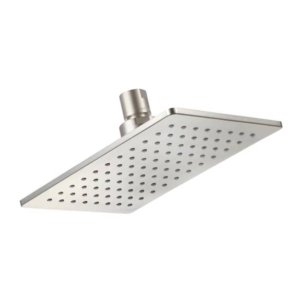 Mono Chic 1-Spray Pattern with 1.75 GPM 5 in. x 8 in. Wall Mount Fixed Shower Head in Brushed Nickel