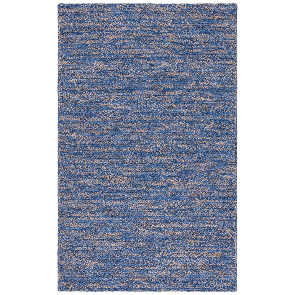 Hand-Knotted Blue Wool and Synthetic Area Rug