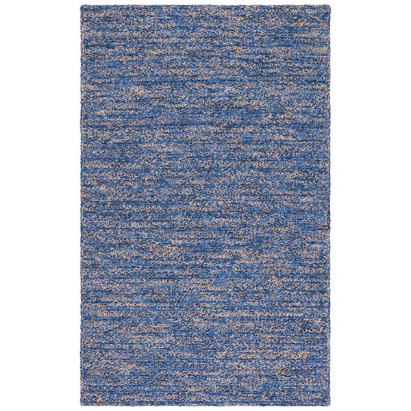 SAFAVIEH Natural Fiber Blue/Beige 3 ft. x 5 ft. Abstract Distressed Area Rug