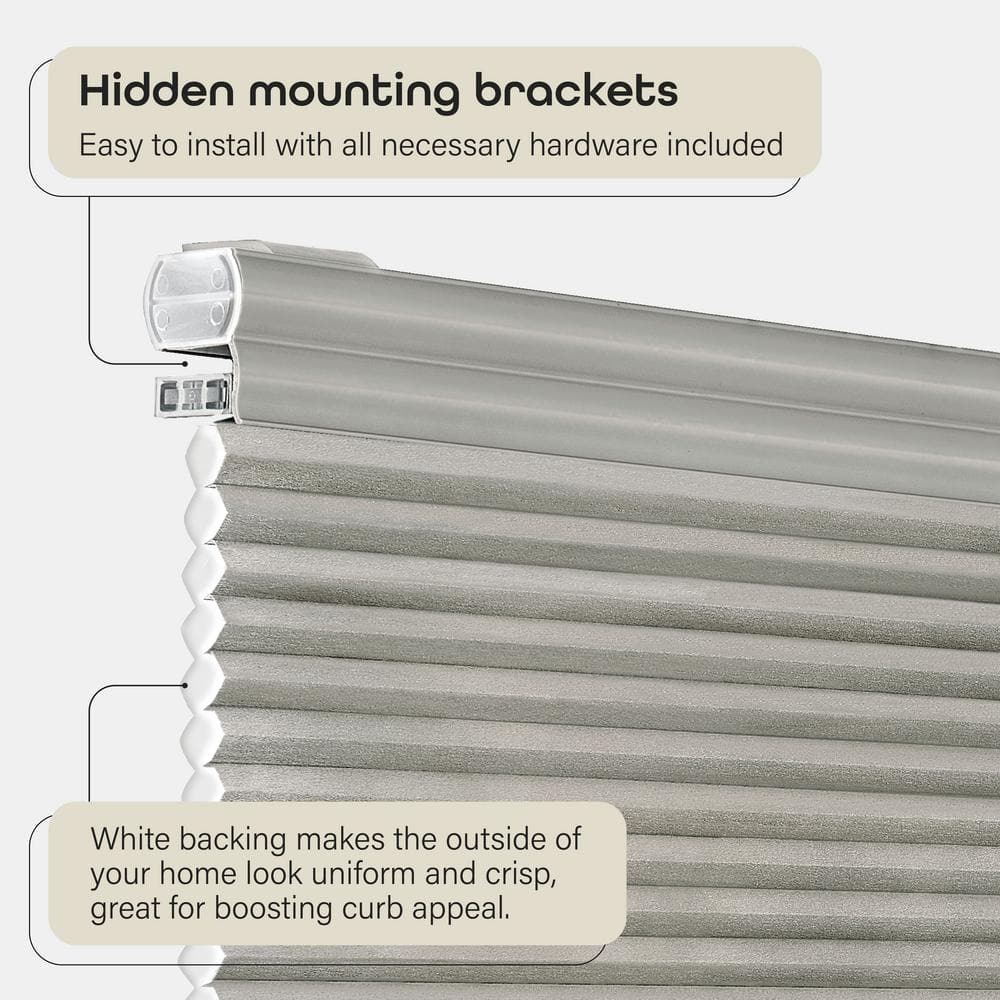 Dove Grey Cordless Top-Down Bottom-Up Cellular Fabric Shade 36x64