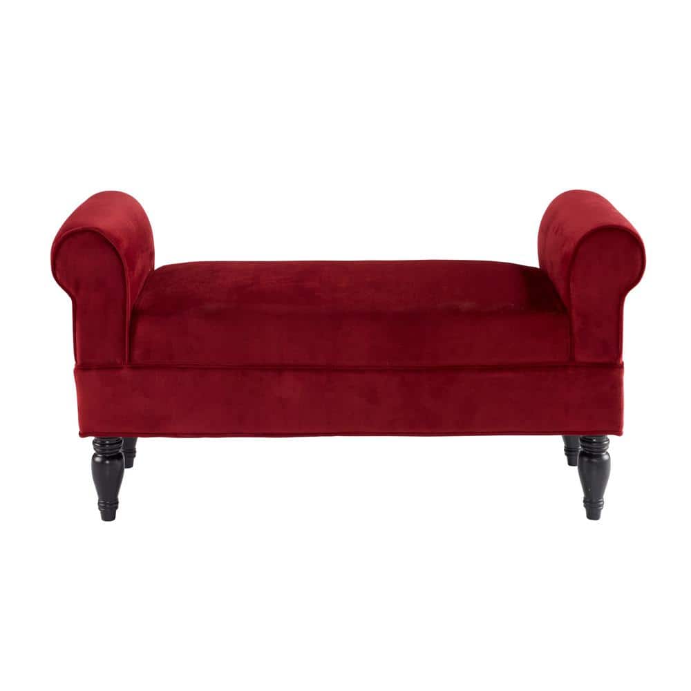 red bedroom bench