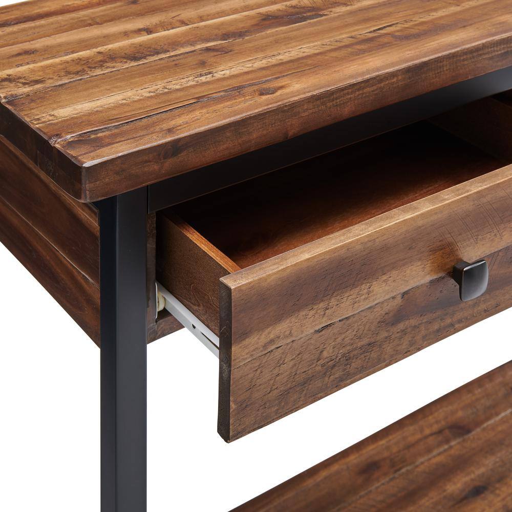 Claremont 46'' Rustic Wood and Metal Console Table with Storage