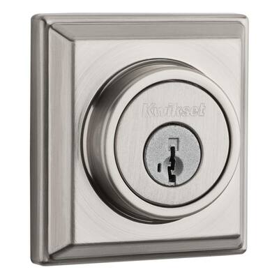 914 Signature 2nd Gen Contemporary Satin Nickel Deadbolt Featuring SmartKey and Home Connect Technology