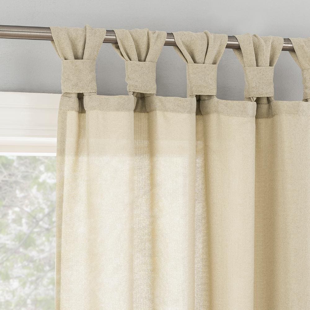 Gap Home Semi- Sheer Stripe Organic Cotton Window Curtain Pair White 84 