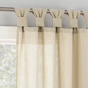 Hathaway Twist Tab Taupe Polyester 40 in. W x 63 in. L Tab Top Light Filtering Curtain (Single Panel)