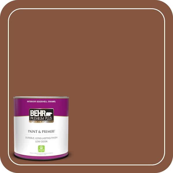 BEHR PREMIUM PLUS 1 qt. #230F-7 Florence Brown Eggshell Enamel Low Odor Interior Paint & Primer