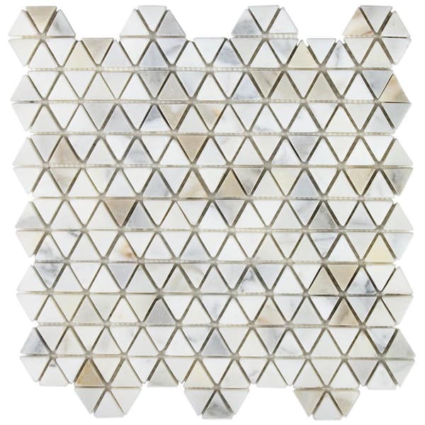 Ivy Hill Tile Calacatta Matte Marble Stone 4 in. x 8 in. Mosaic Wall Tile Sample