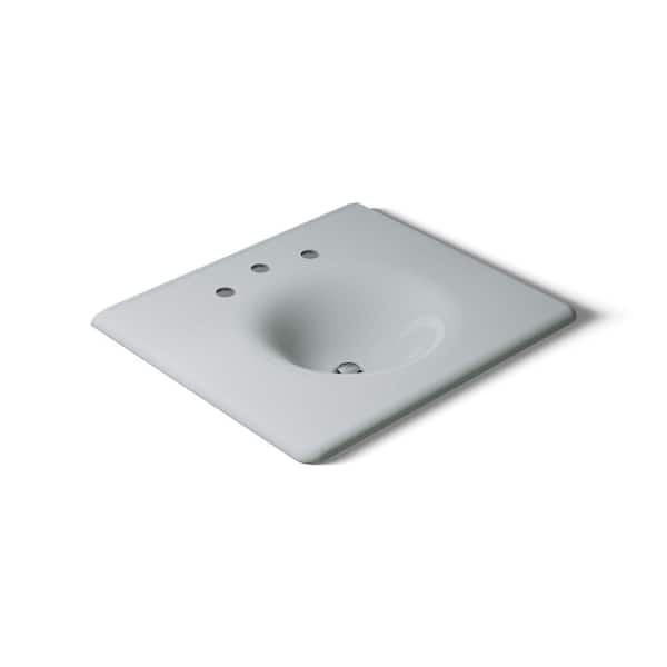 KOHLER Iron/Impressions 25 in. x 22 in. vanity top with integrated round sink in Ice Grey