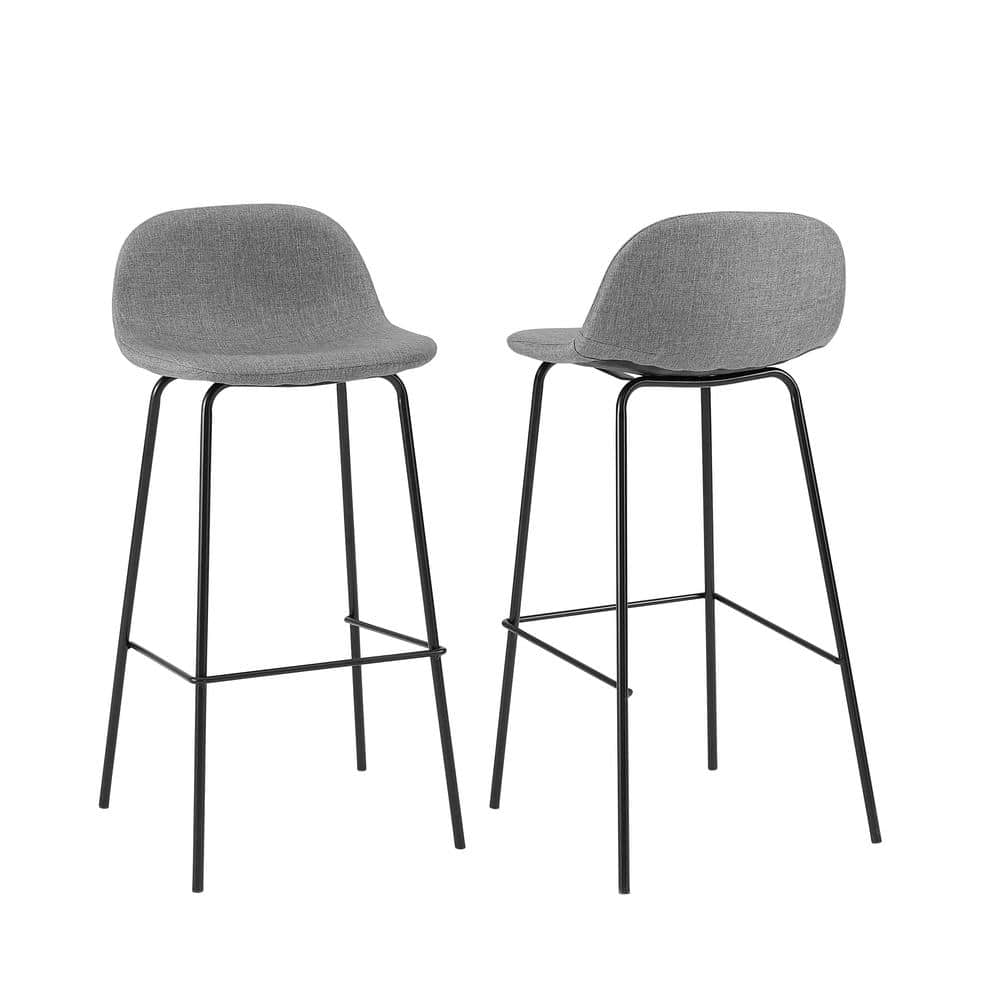 CROSLEY FURNITURE Riley 37.25 in. Gray Low Back Metal Frame