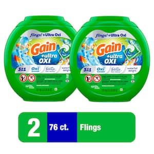 Flings 3-In-1 Waterfall Delight Scent Laundry Detergent Pods (76-Count) (Multi-Pack 2)