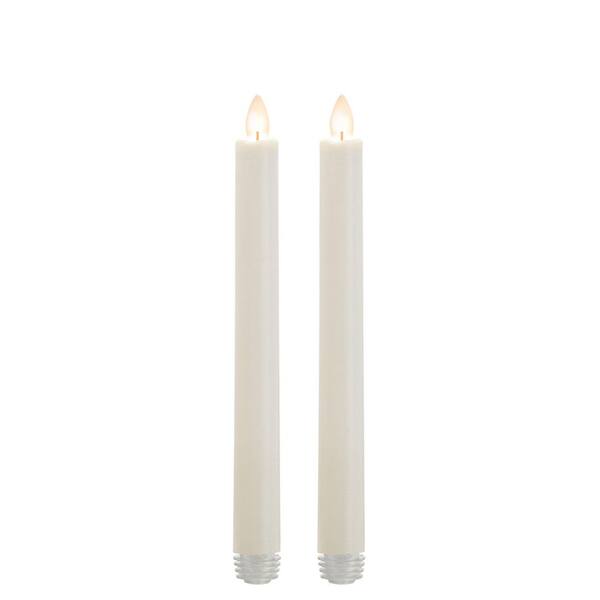 SULLIVANS 9 in. White Wax Dipped LED Tapers (Set of 2) MGT11745WH2 ...