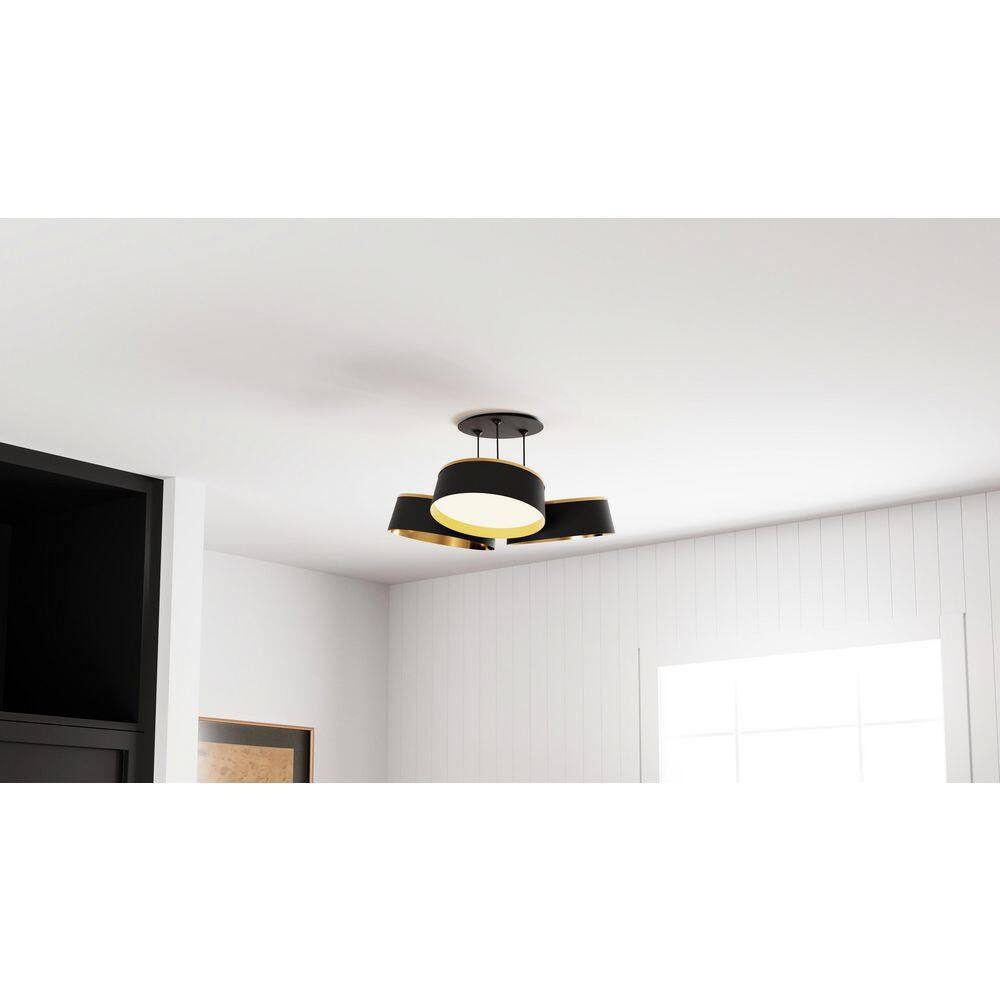 Byrnes 19 in. Matte Black LED Semi-Flush Mount price history on PriceWatchPro