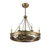 Savoy House Lyon 8-Light Warm Brass Fan D'Lier 30 in.