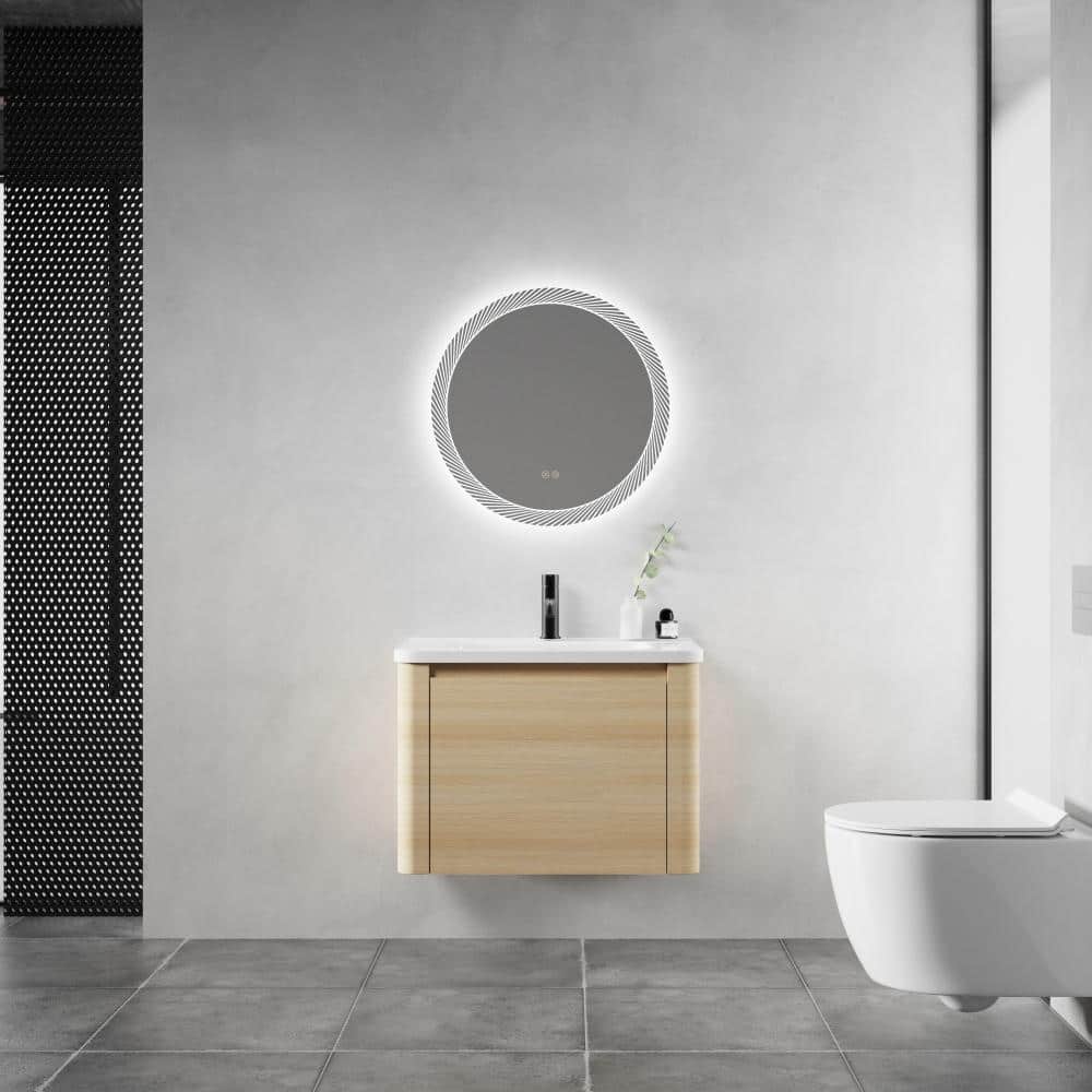 28 in.Single Sink White Oak Wall-Mounted Bathroom Vanity with White Ceramic Top,1-Soft-Close Door,Easy-Clean price history on PriceWatchPro