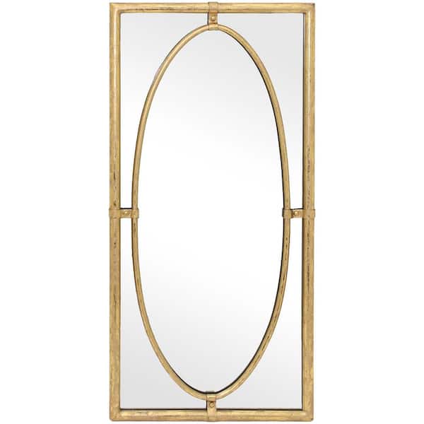 StyleWell Medium Rectangle Gold Antiqued Classic Mirror (30 in. H x 14 in. W)