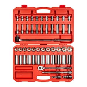 1/2 in. Drive 6-Point Socket and Ratchet Set (52-Piece)