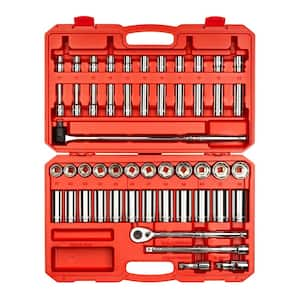 TEKTON 3/8 Inch Drive 6-Point Socket & Ratchet Set, 73-Piece (1/4