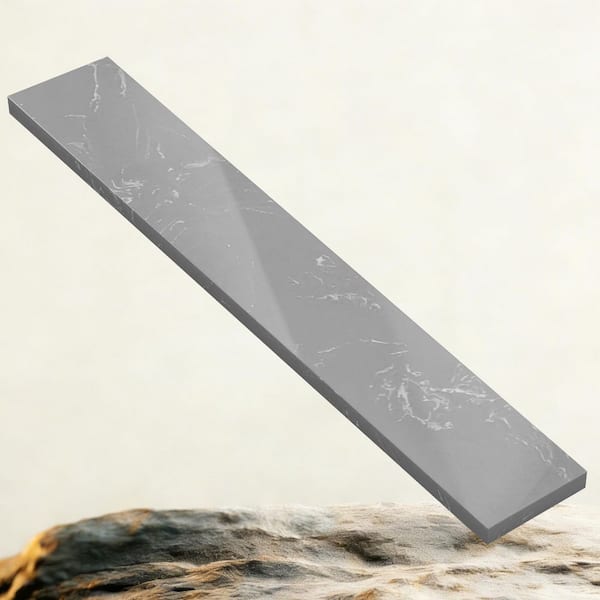 21 in. W x 4 in. H Cultured Stone Vanity Sidesplash in Gray Side Panel for Vanity Sink Top or Doorway Floor Transition