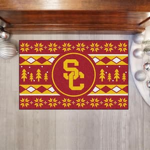 Southern California Trojans Holiday Sweater Cardinal Red 1.5 ft. x 2.5 ft. Starter Area Rug