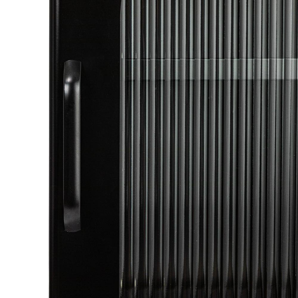 Solstice Tall Black Metal Accent Cabinet with Adjustable Shelves