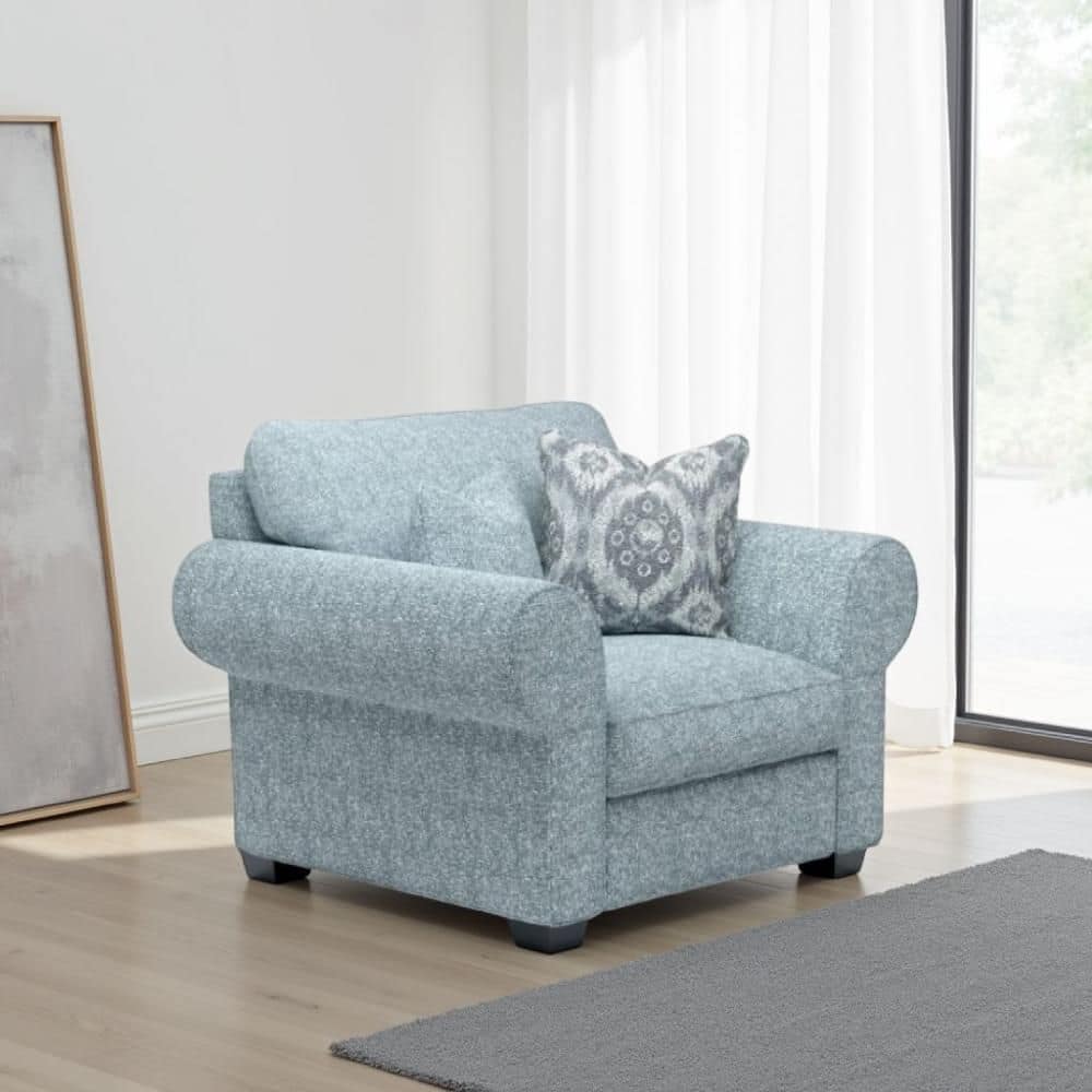 Berrie Teal and Black Polyester Accent chair with 2 Accent Pillow price history on PriceWatchPro