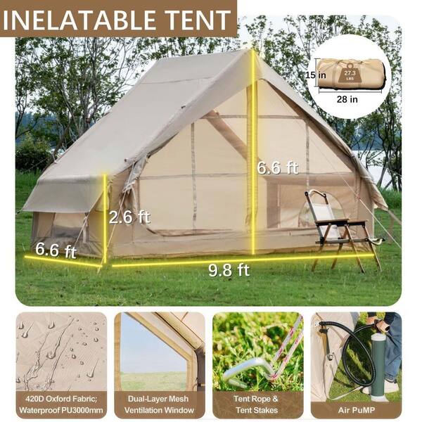 6.6 ft. x 9.8 ft. Camping Tents, Inflatable Camping Tent