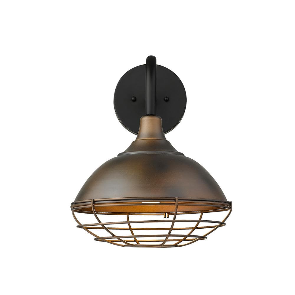Afton Oil-Rubbed Bronze Industrial Outdoor Wall Light