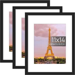 11 x 14 Matted Black Plastic Hanging Picture Frame (Set of 3)