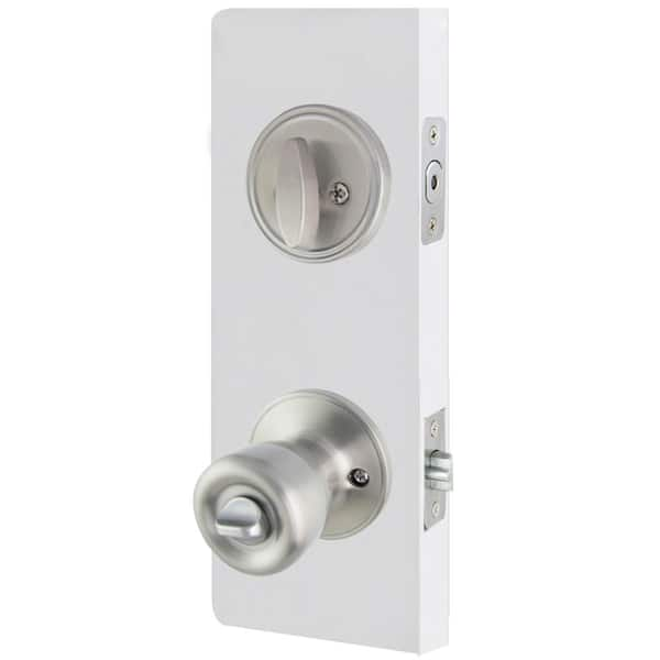 Defiant Simple Series Bell Satin Nickel Keyed Entry Door Knob with