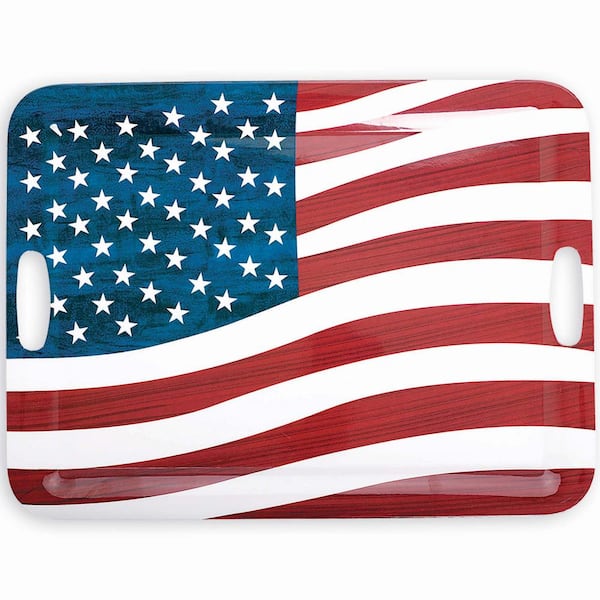 Amscan 19.75 in. x 14.5 in. Stars And Stripes Serving Tray (2-Pack)