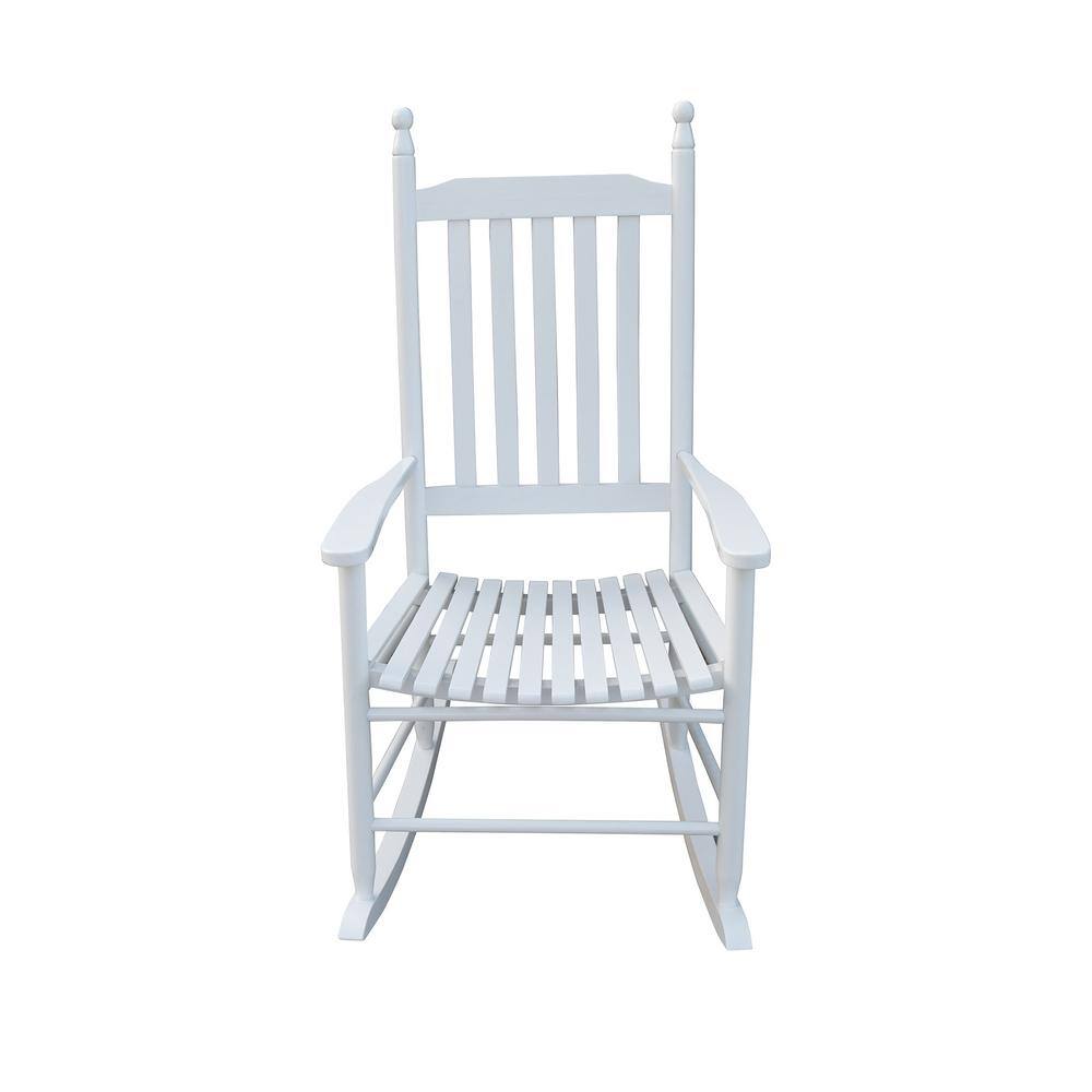 hampton bay glossy white rocking chair