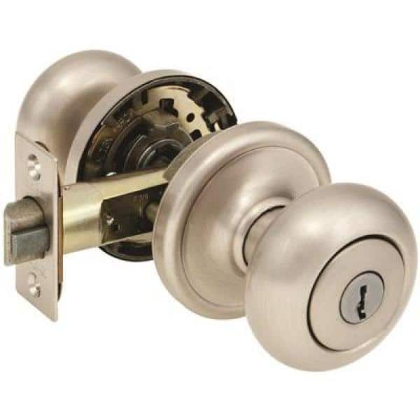 Kwikset Hancock Satin Nickel Exterior Entry Door Knob 97402794 The