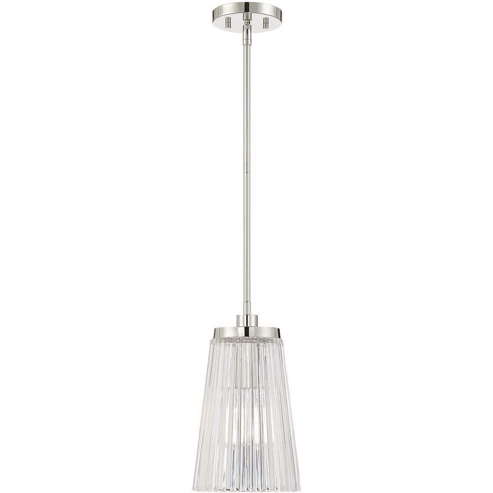 Chantilly Polished Nickel Vintage Glass Pendant Light
